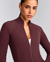 SoftMotion™ Mid Jacket with Gray Logo | Velvet Mocha