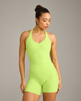 SoftMotion™ Racer Back Mid Vest with Built in Bra Shelf with Gray Logo | Citrus Green