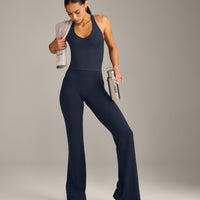 SoftMotion™ Racer Back Mid Vest with Built in Bra Shelf with Gray Logo | True Blue