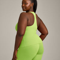 SoftMotion™ Racer Back Vest with Built in Bra Shelf with Gray Logo | Citrus Green