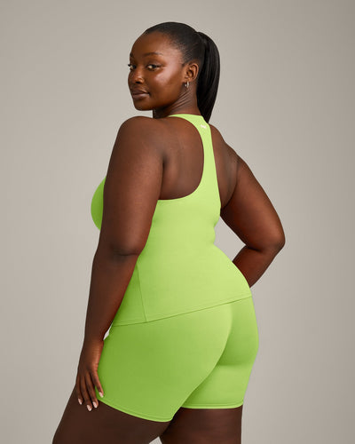 SoftMotion™ Racer Back Vest with Built in Bra Shelf with Gray Logo | Citrus Green