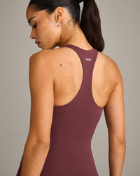 SoftMotion™ Racer Back Vest with Built in Bra Shelf with Gray Logo | Velvet Mocha