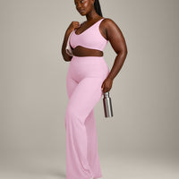 SoftMotion™ Scoop Back Bralette with Gray Logo | Chalk Pink