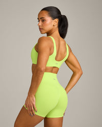 SoftMotion™ Scoop Back Bralette with Gray Logo | Citrus Green