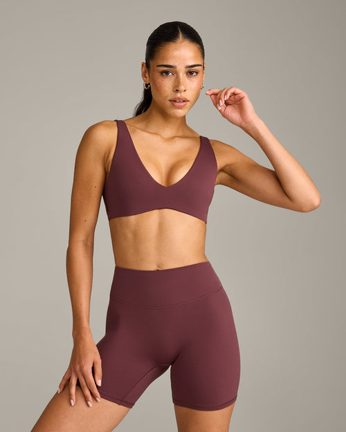 Oner Modal SoftMotion™ Scoop Back Bralette with Gray Logo | Velvet Mocha
