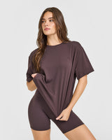 Classic Oversized Lightweight T-Shirt | Umber Brown