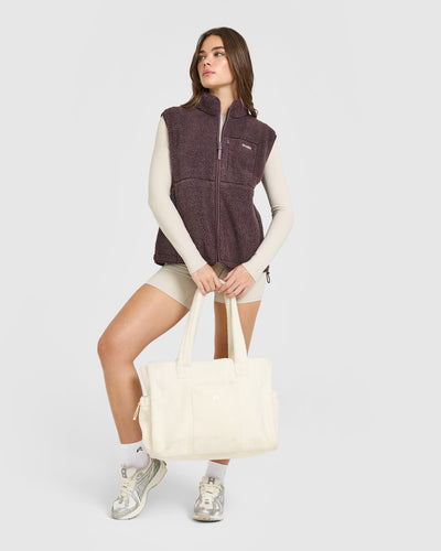 Fleece Gilet with Chest Pocket | Umber Brown