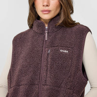 Fleece Gilet with Chest Pocket | Umber Brown