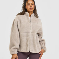 Fleece Jacket with Chest Pocket | Warm Sand