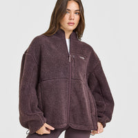 Fleece Jacket with Chest Pocket | Umber Brown