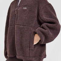 Fleece Jacket with Chest Pocket | Umber Brown