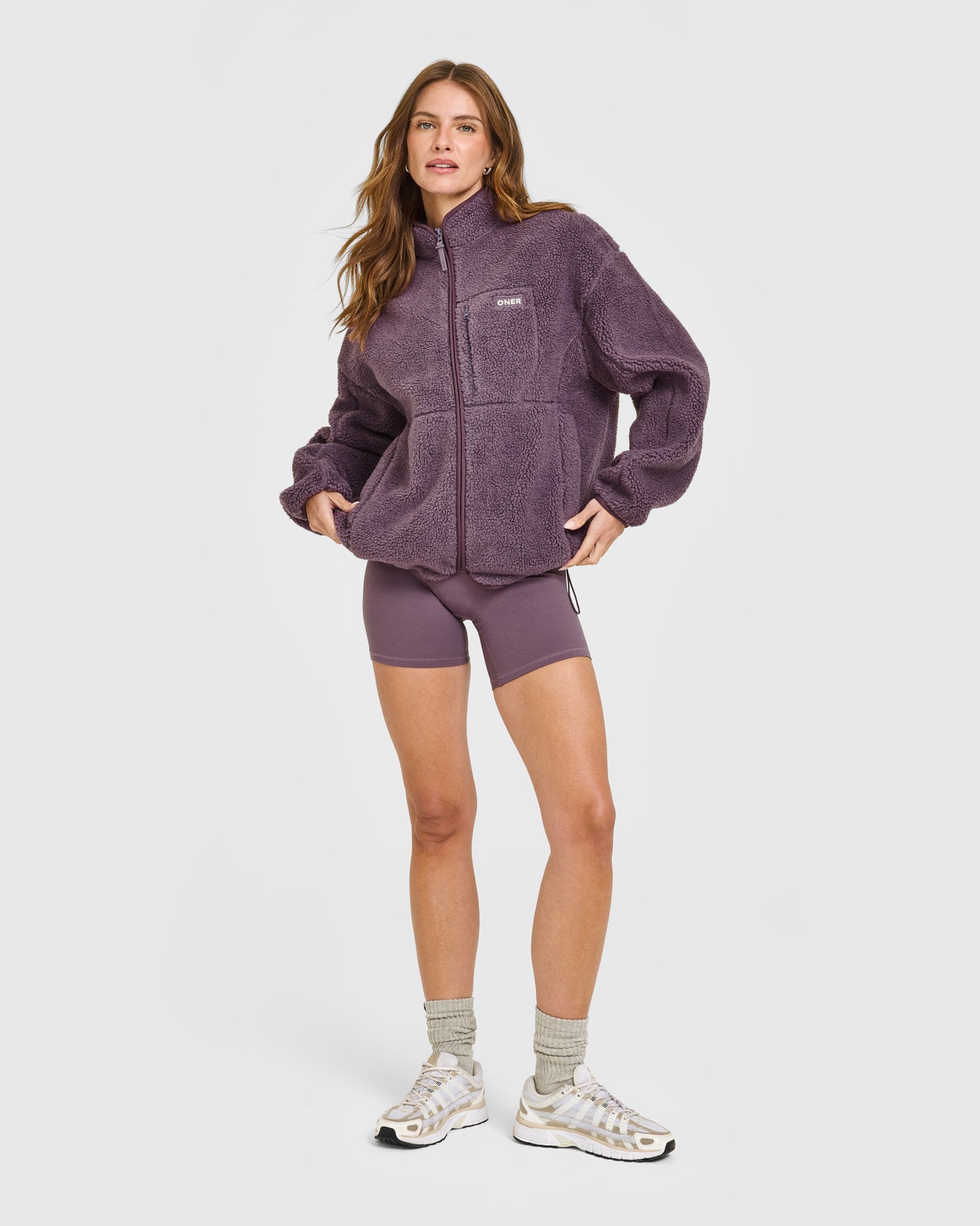 Fleece Jacket with Chest Pocket | Vintage Purple