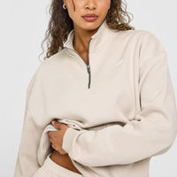 Foundations Oversized 1/4 Zip Sweatshirt | Sand