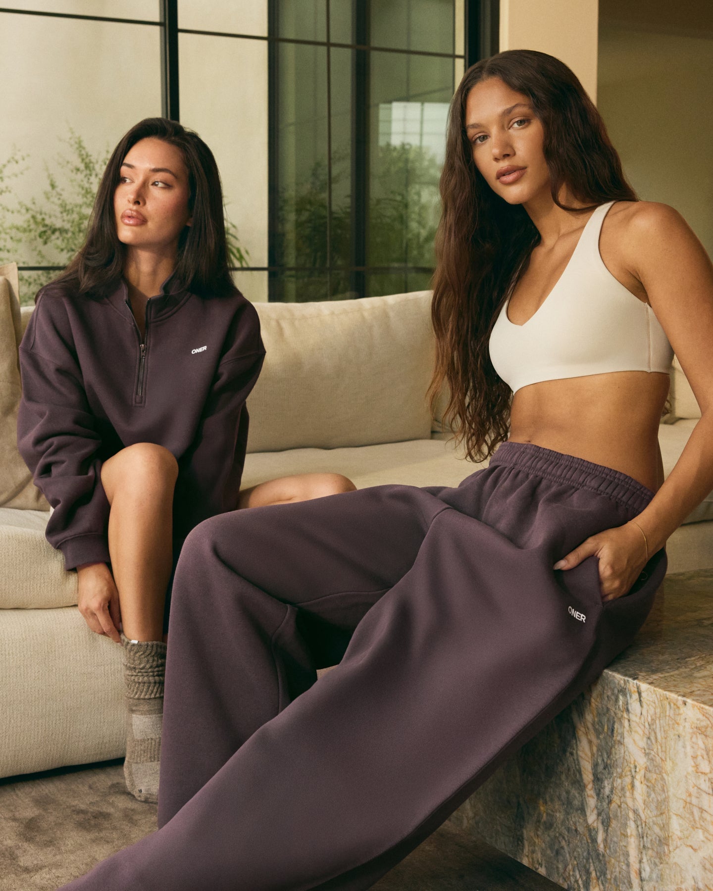 Foundations Oversized Straight Leg Joggers | Umber Brown