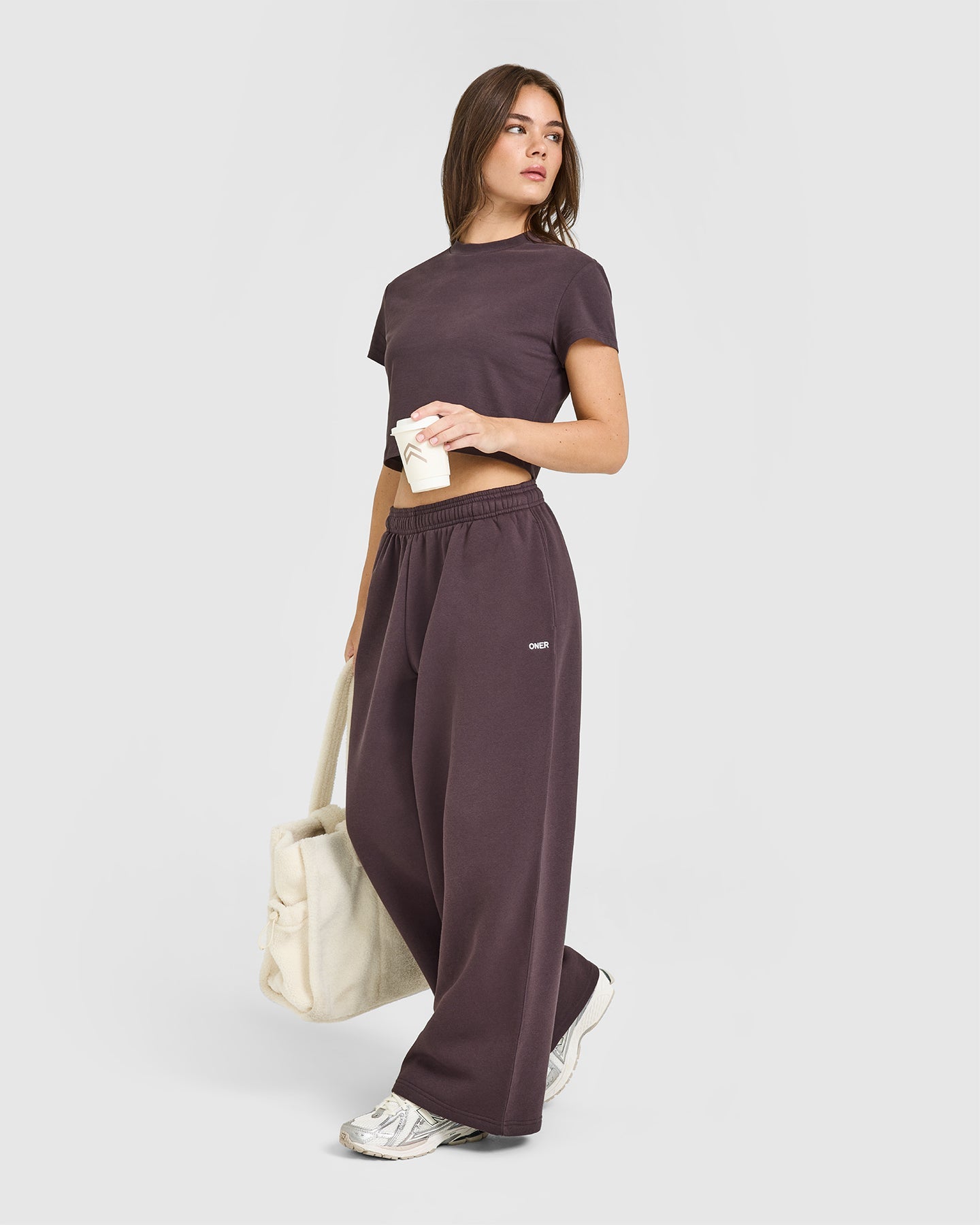 Foundations Oversized Straight Leg Joggers | Umber Brown