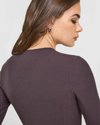 Mellow™ Rib Long Sleeve Cardigan | Umber Brown