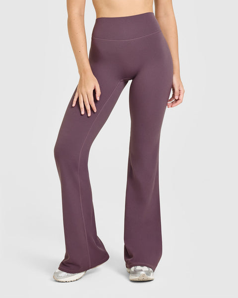 SoftMotion™ Flared Pants with White Logo | Vintage Purple