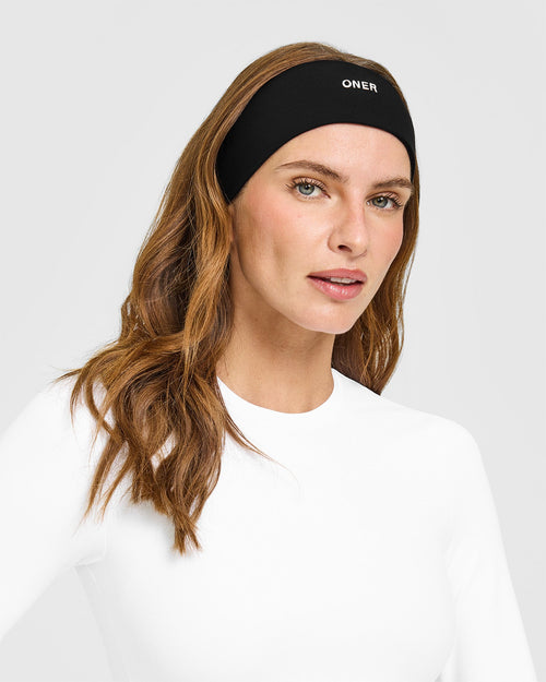 Oner Modal SoftMotion™ Headband with White Logo | Black