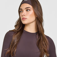 SoftMotion™ Headband with White Logo | Dark Umber Brown