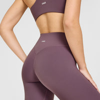 SoftMotion™ High Waisted Leggings with White Logo | Vintage Purple