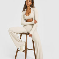 SoftMotion™ Straight Leg Bottoms with White Logo | Sand