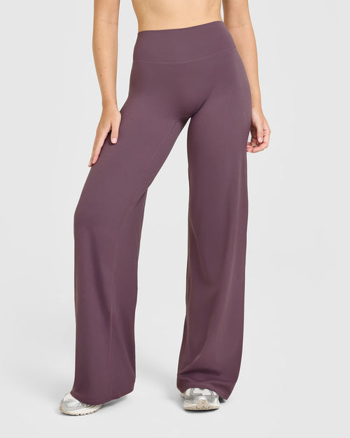 Oner Modal SoftMotion™ Straight Leg Bottoms with White Logo | Vintage Purple