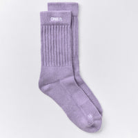 Rib Long Crew Socks | Dark Lavender Marl