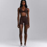 SoftMotion™ High Waisted Shorts 6" | 70% Cocoa