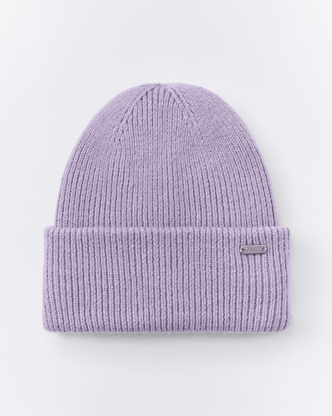 Wool Rib Knit Beanie | Lavender Purple
