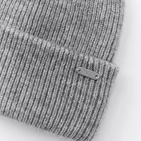 Wool Rib Knit Beanie | Gray Marl