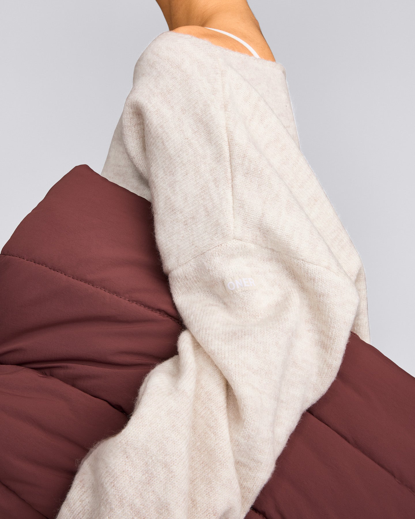 Oversized Knit Off-The-Shoulder Sweater | Oat Marl