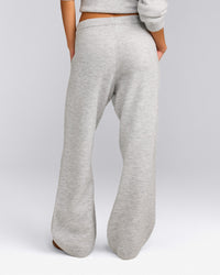 Oversized Knit Straight Leg Pants | Light Gray Marl
