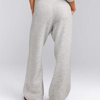Oversized Knit Straight Leg Pants | Light Gray Marl