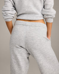 Oversized Knit Straight Leg Bottoms | Light Gray Marl