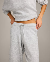 Oversized Knit Straight Leg Bottoms | Light Gray Marl