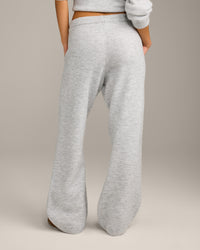 Oversized Knit Straight Leg Bottoms | Light Gray Marl