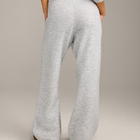Oversized Knit Straight Leg Bottoms | Light Gray Marl