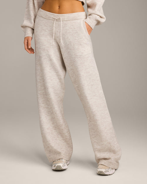 Oversized Knit Straight Leg Pants | Oat Marl