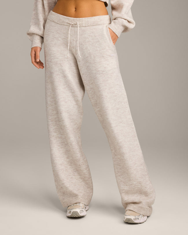 Oversized Knit Straight Leg Bottoms | Oat Marl