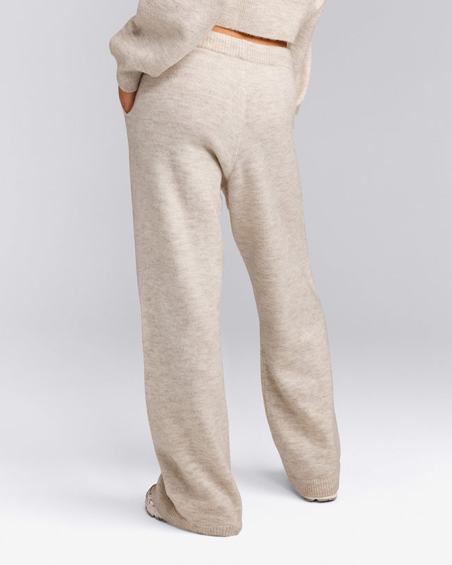 Oversized Knit Straight Leg Pants | Oat Marl