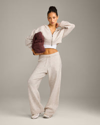 Oversized Knit Straight Leg Bottoms | Oat Marl