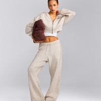 Oversized Knit Straight Leg Pants | Oat Marl