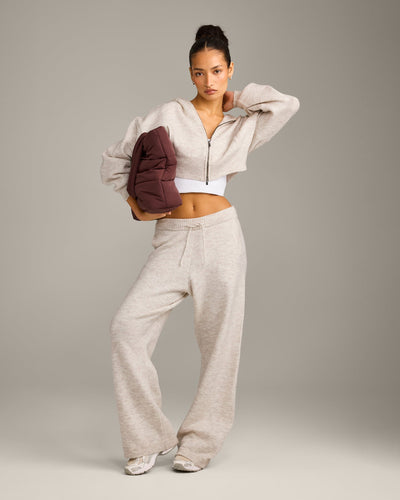 Oversized Knit Straight Leg Bottoms | Oat Marl