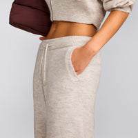 Oversized Knit Straight Leg Pants | Oat Marl