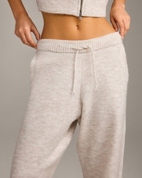 Oversized Knit Straight Leg Bottoms | Oat Marl