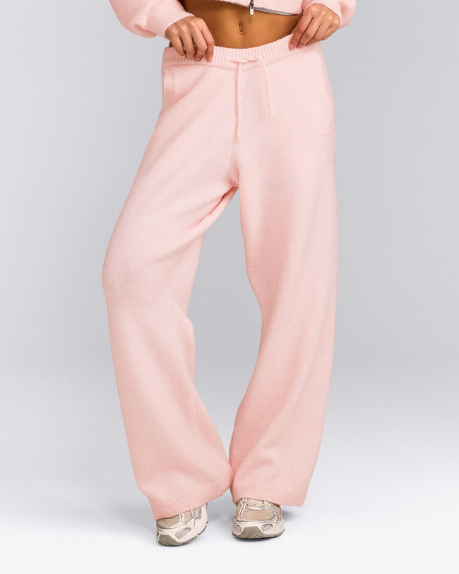 Oversized Knit Straight Leg Pants | Soft Girl Pink