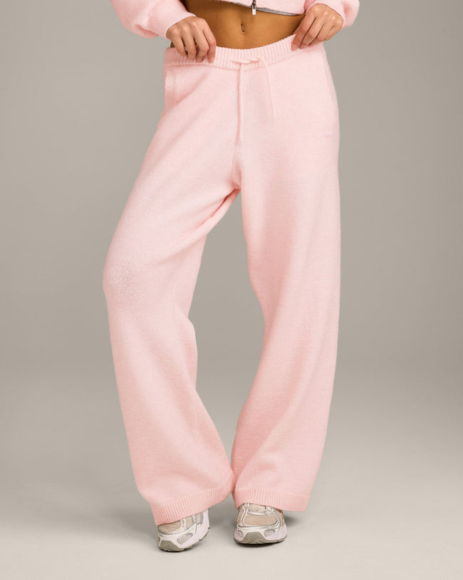 Oversized Knit Straight Leg Pants | Soft Girl Pink