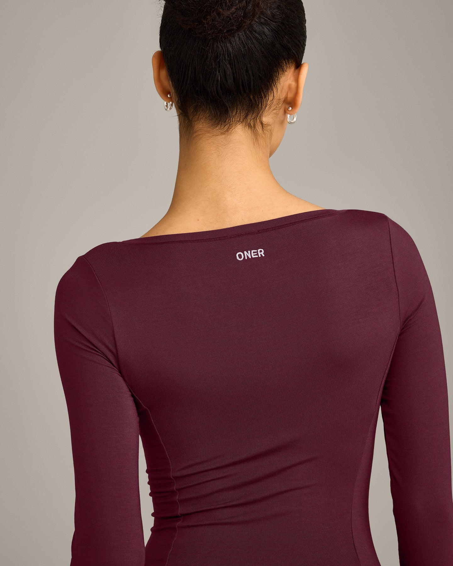 Mellow™ Motion Wide V-Neck Long Sleeve Top | Cherry Lacquer Purple