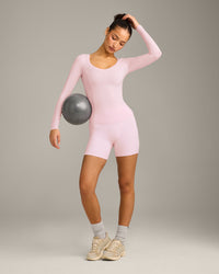 Mellow™ Motion Wide V-Neck Long Sleeve Top | Soft Girl Pink