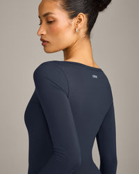 Mellow™ Motion Wide V-Neck Long Sleeve Top | True Blue